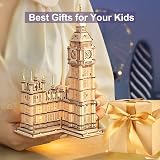 ROBOTIME 3D Puzzle Big Ben Wooden Model Kit Laser Cut 220 Parts view 7