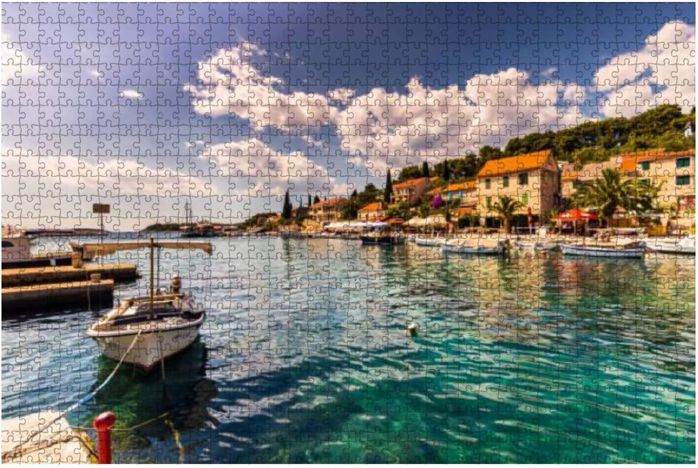 July 19, 2016 The Village of maslinica in The Island of BRAC, Croatia 1000 Piece Wooden Jigsaw Puzzle DIY Children Educational Puzzles Adult Decompression Gift Creative Games Toys Puzzles Home Decor