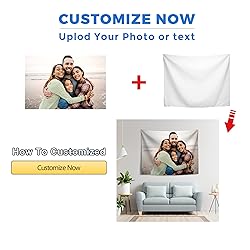 JINJUREN Custom Tapestry Upload Images Personalized