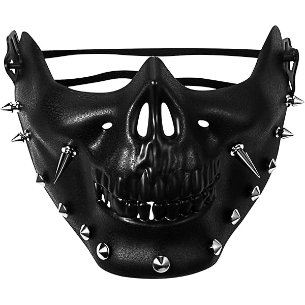 Cupimatch Skull Half Face Mask: Unisex Spiked Willow Steampunk