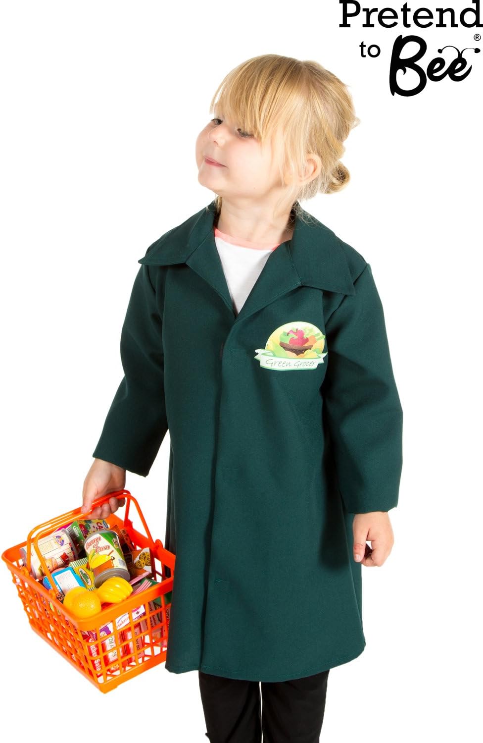 PRETEND TO BEE Shopkeeper Dress Up Costume for Kids 5-7 Years, Green - BigaMart PRETEND TO BEE Shopkeeper Dress Up Costume for Kids 5-7 Years, Green - BigaMart