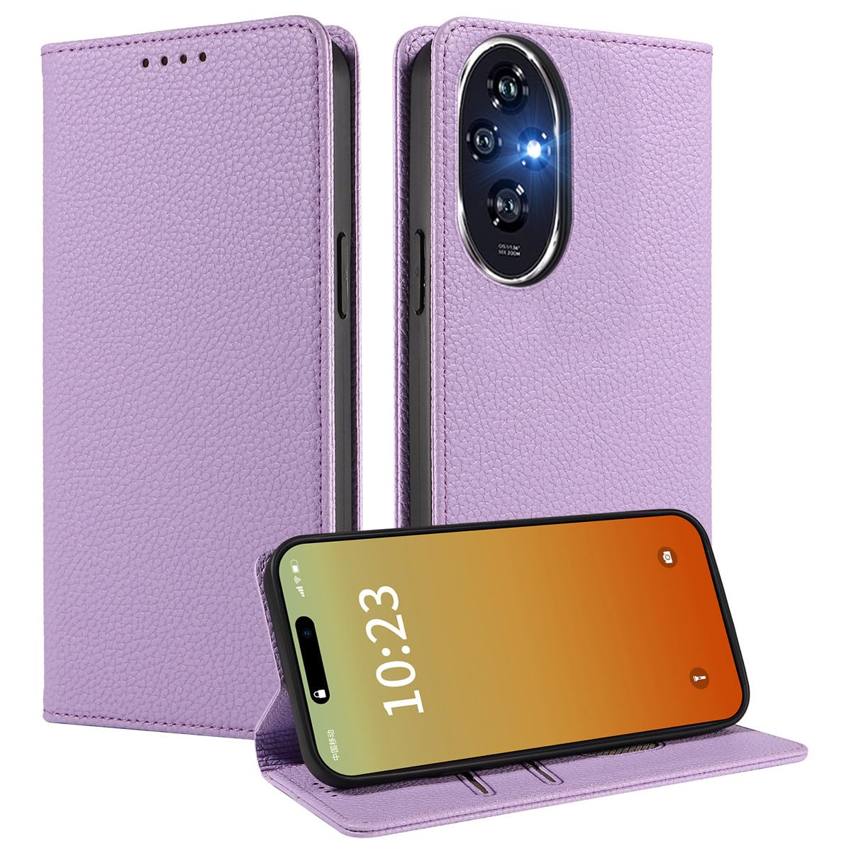 MOJIA Case for Honor 200, [Strong Magnetic Closure] Premium PU Leather Wallet Case Flip Phone Cover, Card Holder Multifunctional Case. Purple