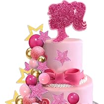 Hot Pink Girl Cake Toppers 36pcs Ball Cake Girl Theme Decorations ...