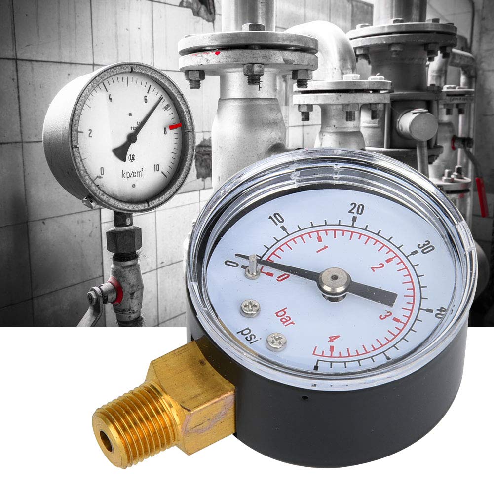 1/8inch BSPT Mechanical Pressure Gauge Manometer for Air Oil Water (0-60psi,0-4bar)