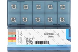 CDBP Carbide Inserts for Aluminum CCGT 21.51 Ccgt060204-LH for Turning Cutting Aluminum Inserts, 10PCS.