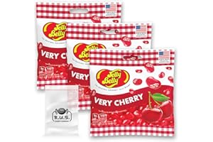 R.U.S. CANDY Very Cherry Jelly Beans 3.5 oz Grab & Go- 3 Pack - includes Travel Size Bag from R.U.S Candy Company