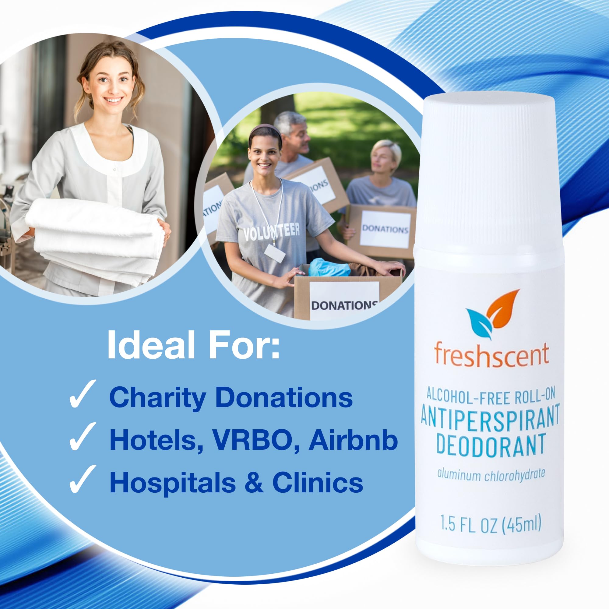 Freshscent Roll-On Deodorant Alcohol Free, 1.5 oz., Pack of 96