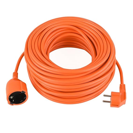 Verlängerungskabel Garten ORANGE Strom-Leitung 10m 20m 30m 40m 50m (10 m 3x1mm2)