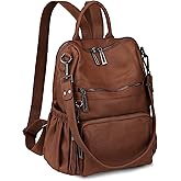 Uromee Travel Backpack Purse for Women Vegan Leather Ladies Fashion Tassel Shoulder Bag Convertible