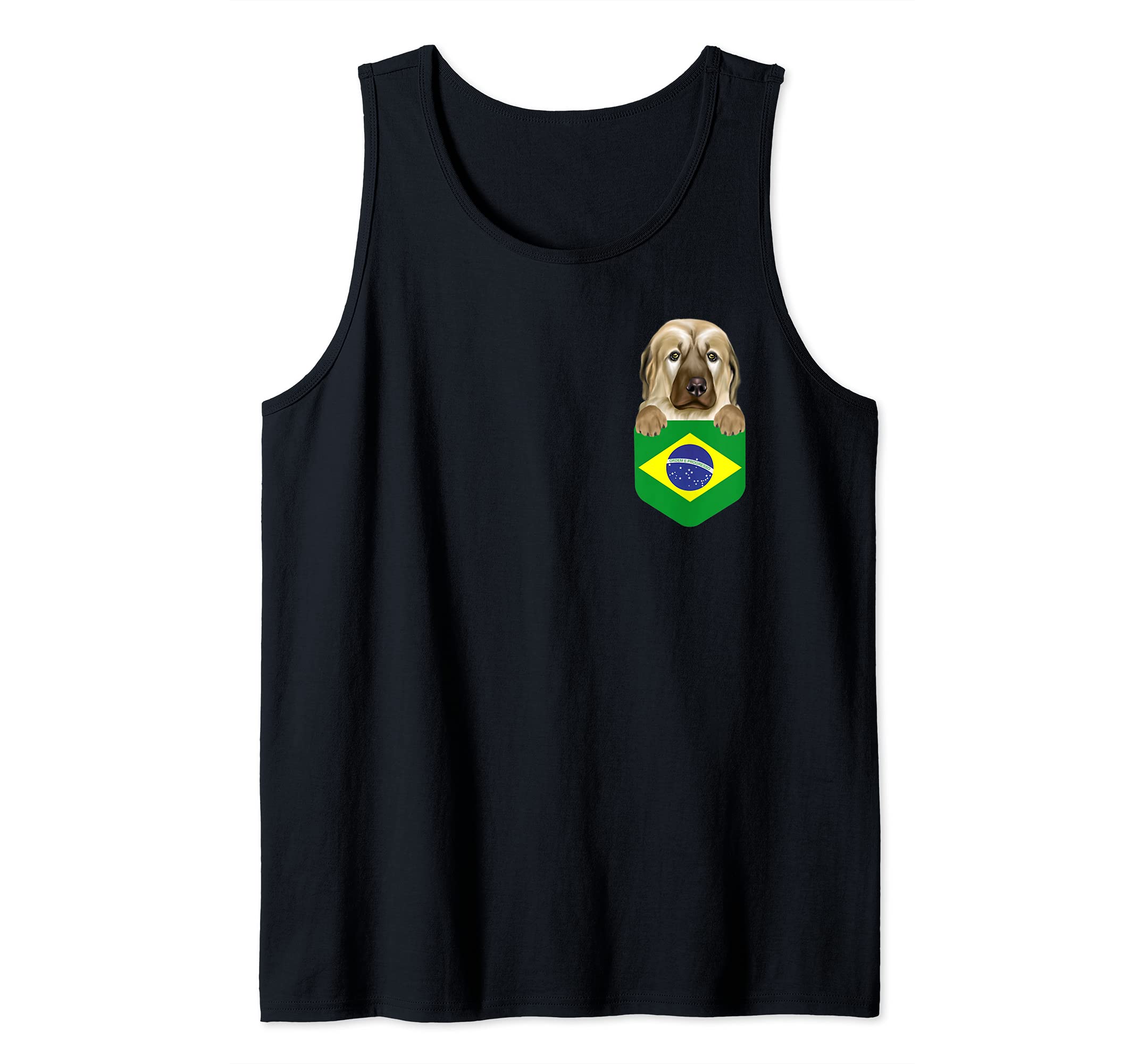 Brazil Flag Anatolian Shepherd Dog Dog In Pocket Tank Top