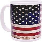 Rogue River Tactical Patriotic USA Flag Coffee Mug Novelty Cup Gift America Rustic Tattered Distressed United States of America
