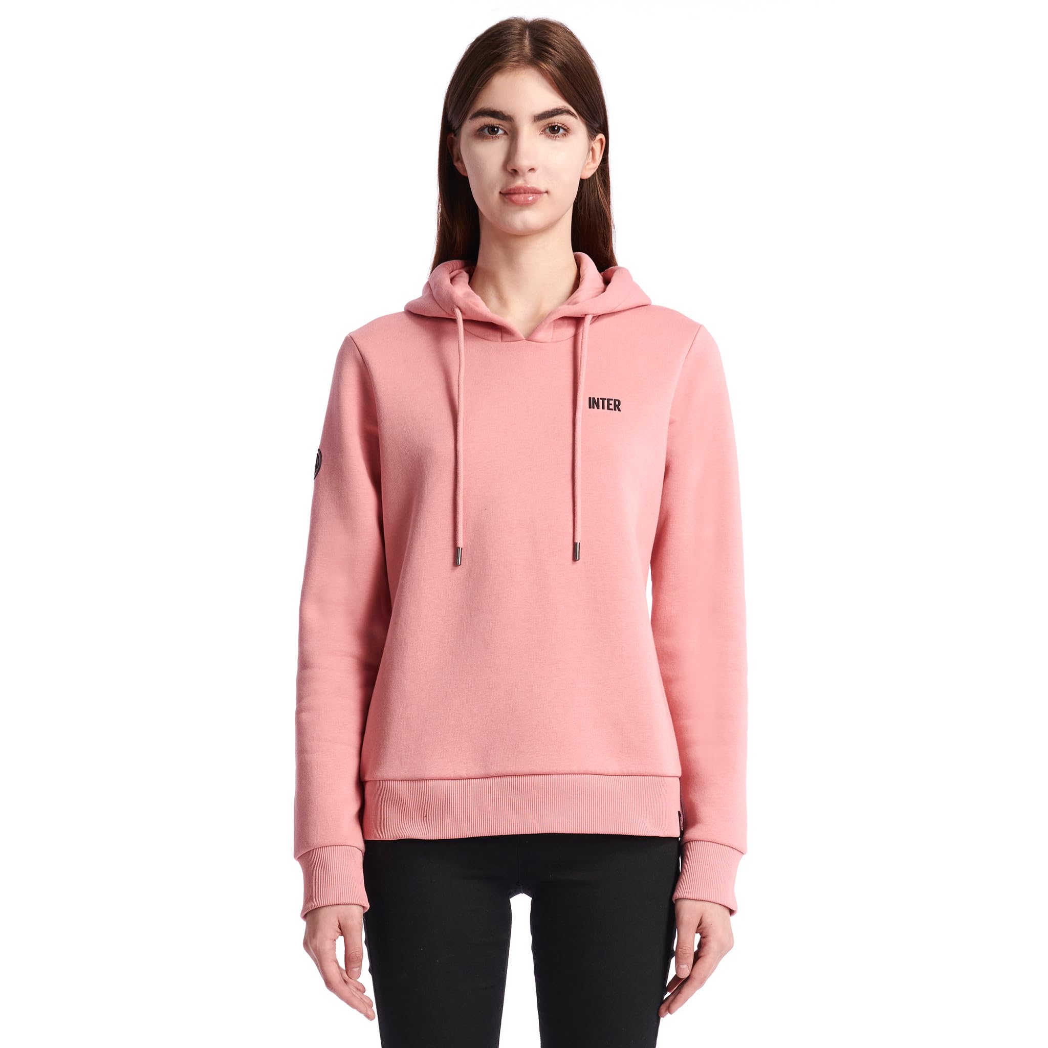 Inter Official Women's Hooded Sweatshirt, Everyday Collection, 100% Cotton, Suitable for All Nerazzurri Fans Black