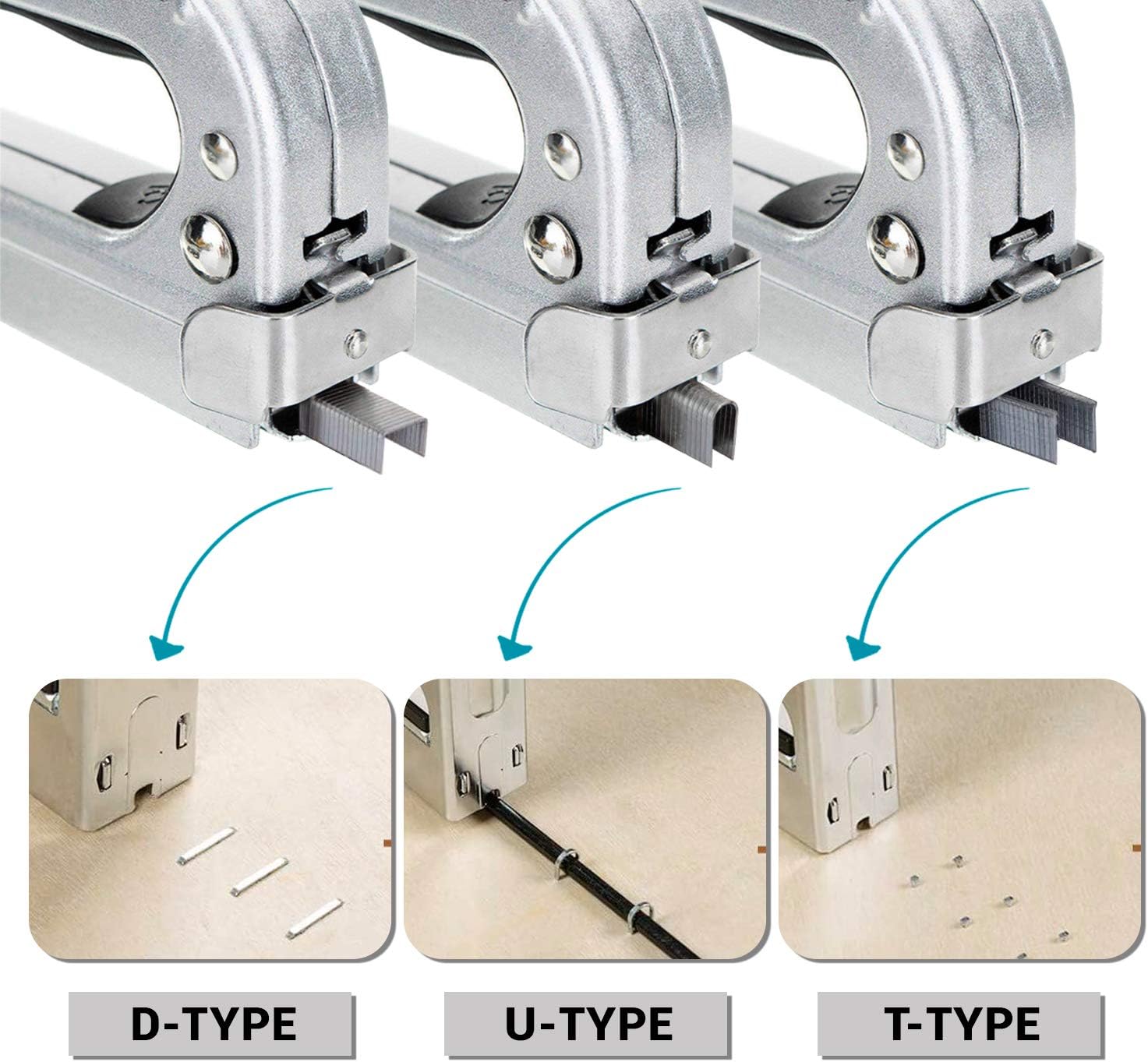 MAJESTIKA – Heavy Duty Staple Gun for Upholstery with 1500 Staples (D, U and T-Type), Staple Remover, 3 in 1 Stapler Gun for Upholstery, DIY Repair, Decoration, Carpentry, Wood Furniture. : Office Products