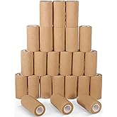 LDIWEE 24 Pack 4 Inch Self Adhesive Bandage Wrap - 5 Yard Cohesive Athletic Tape for First Aid, Medical, Sports, Ankle Wrist Sprains, Vet Wrap (Brown)