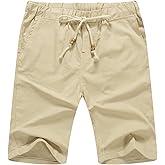 Sailwind Men’s Linen Shorts Casual Drawstring Summer Beach Shorts