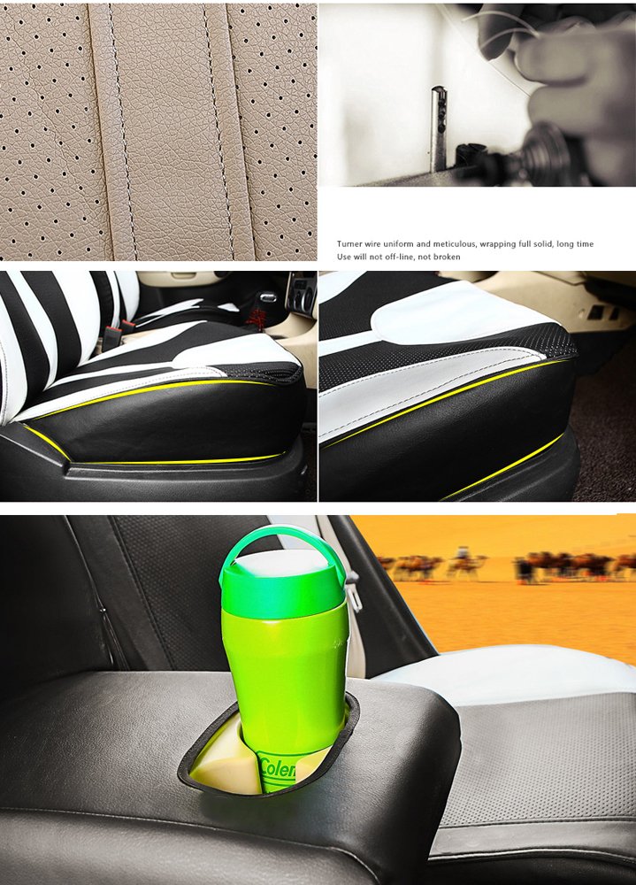AutoDecorun Full Set 7 Seats Complete Car Seat Cover Leatherette for
