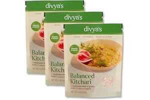 Divya's Balanced Kitchari One Pot Ayurvedic Meal with Organic Basmati Rice, Yellow Mung Dal, Red Lentils & Indian Spices - Vegan, Gluten-Free, Non-GMO Kitchari Spice Mix Organic Single Serving 3 Pack