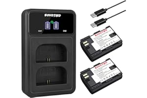 SOVOTIKO LP-E6N Battery 2-Pack and Dual Port PD Fast Charger for Canon EOS 5D Mark II/III/IV, 5DS/5DS R, 6D, 7D/7D Mark II, 6