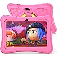 PRITOM 7 inch Tablet for Kids with Solid Case, Kids Tablets 32GB with Parental Control, Pre-Installed APPs Free Games, Learning Educational Toddler Tablet WiFi, Bluetooth, Camera, Pink