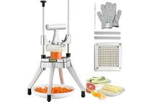 VEVOR Commercial Vegetable Fruit Chopper 1/4" Blade Heavy Duty Professional Food Dicer Kattex French Fry Cutter Onion Slicer 