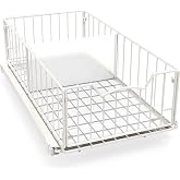 Simple Houseware Pull-Out Cabinet Sliding Basket, 17.2Dx9.7Wx5H, White | Ideal for Kitchen and Bathroom Cabinet Storage Organizer, Under Sink or Pantry Organization