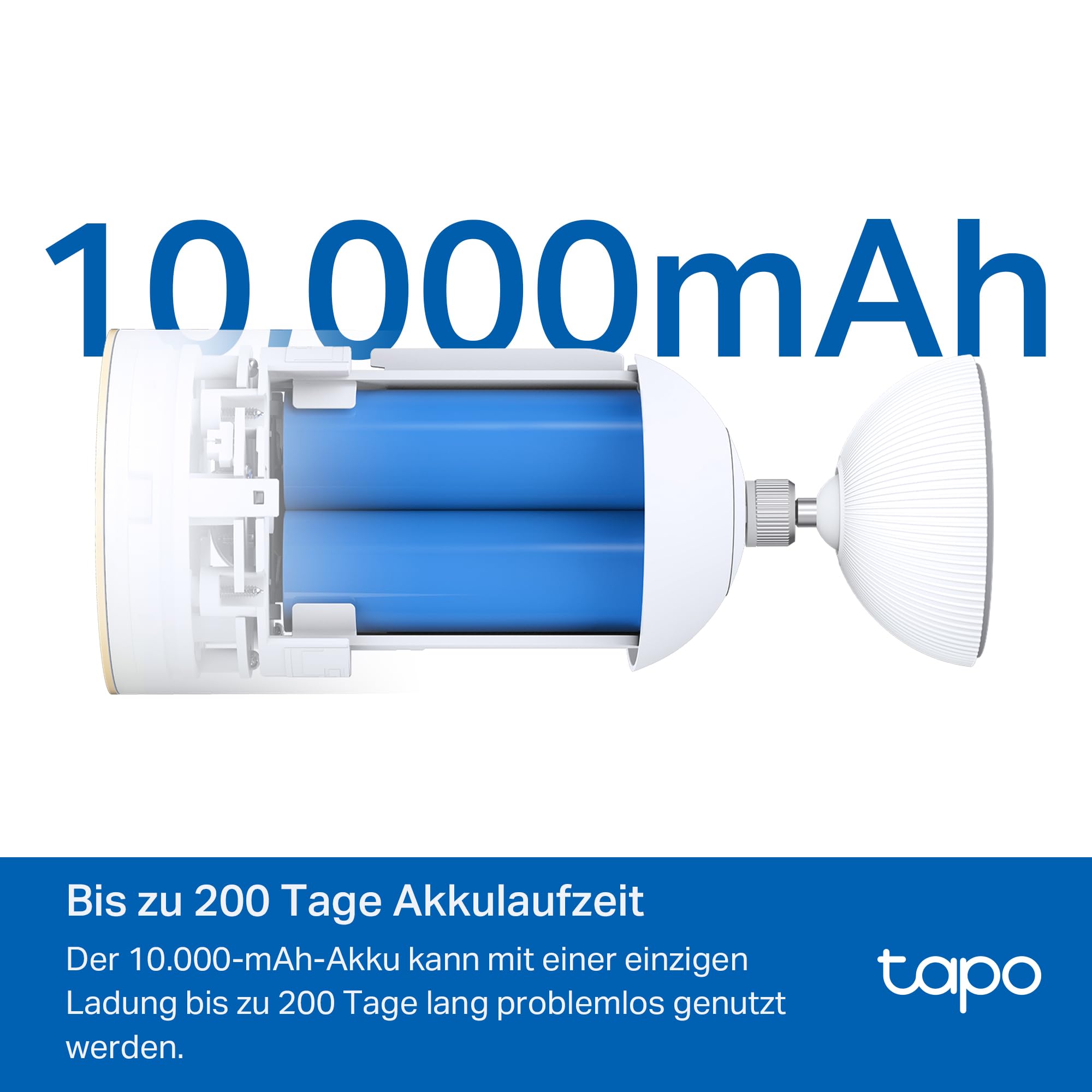 Tapo C460 4K 8MP Überwachungskamera Aussen Akku, Starlight-Farb-Nachtsicht, Dual-Band WLAN, Magnetfuß, Verschlüsselte microSD-Aufzeichnung, KI-Erkennung, 10000-mAh-Akku 6