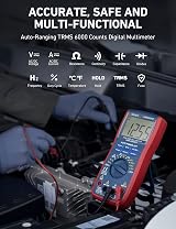 AstroAI Digital Multimeter TRMS 6000 Counts Auto/Manual Ranging view 3