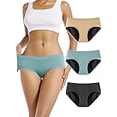 TIICHOO Period Underwear for Women Heavy Flow Soft Absorbent Menstrual Panties Teens Incontinence Leakproof 3 Pack