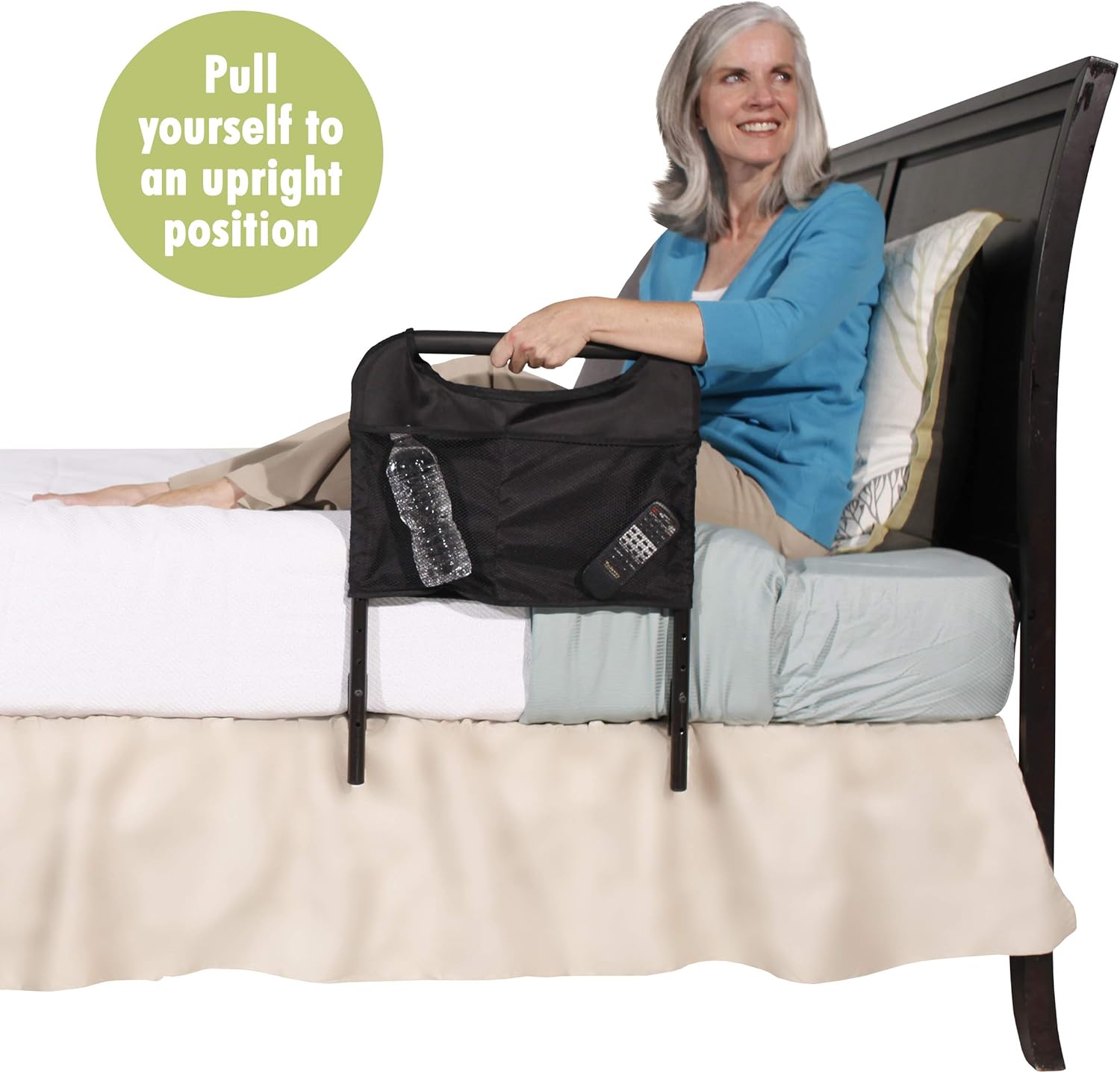 Able Life Bedside Safety Handle, Senior Bed Rail and Adjustable Height Assist Bar with Organizer Pouch: Health & Personal Care