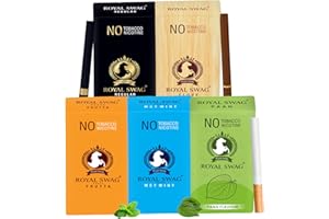 Royal Swag Herbal Cigarettes 05 Flavours - Regular, Clove, Frutta, Mint, and Ginger(10 Sticks Each) | 100% Tobacco Free & Nic
