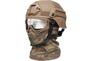 SANYETS Airsoft Helmet,Black Tactical Helmet with Airsoft Accessories,Tactical Airsoft Gear