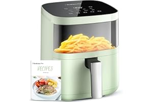 BEELICIOUS PRO Air Fryer, Beelicious 8-in-1 Smart Compact 4QT Air Fryers, with Viewing Window,Shake Reminder,450°F Digital Airfryer with Flavor-Lock Tech,Dishwasher-Safe & Nonstick,Fit for 1-3 People,Avo Green