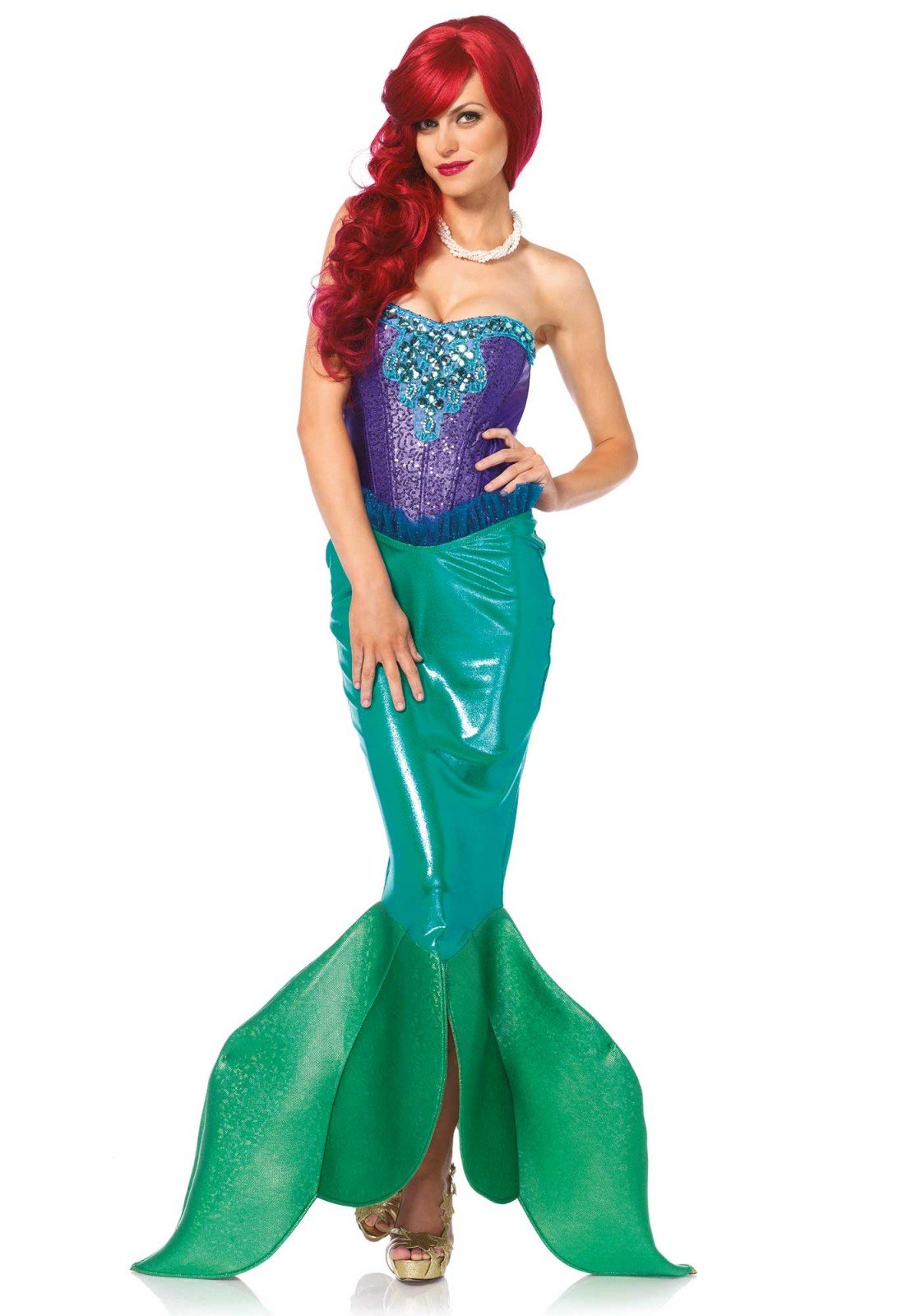 Leg Avenue Deluxe Fairytale Mermaid Costume (Medium, Green/Purple)