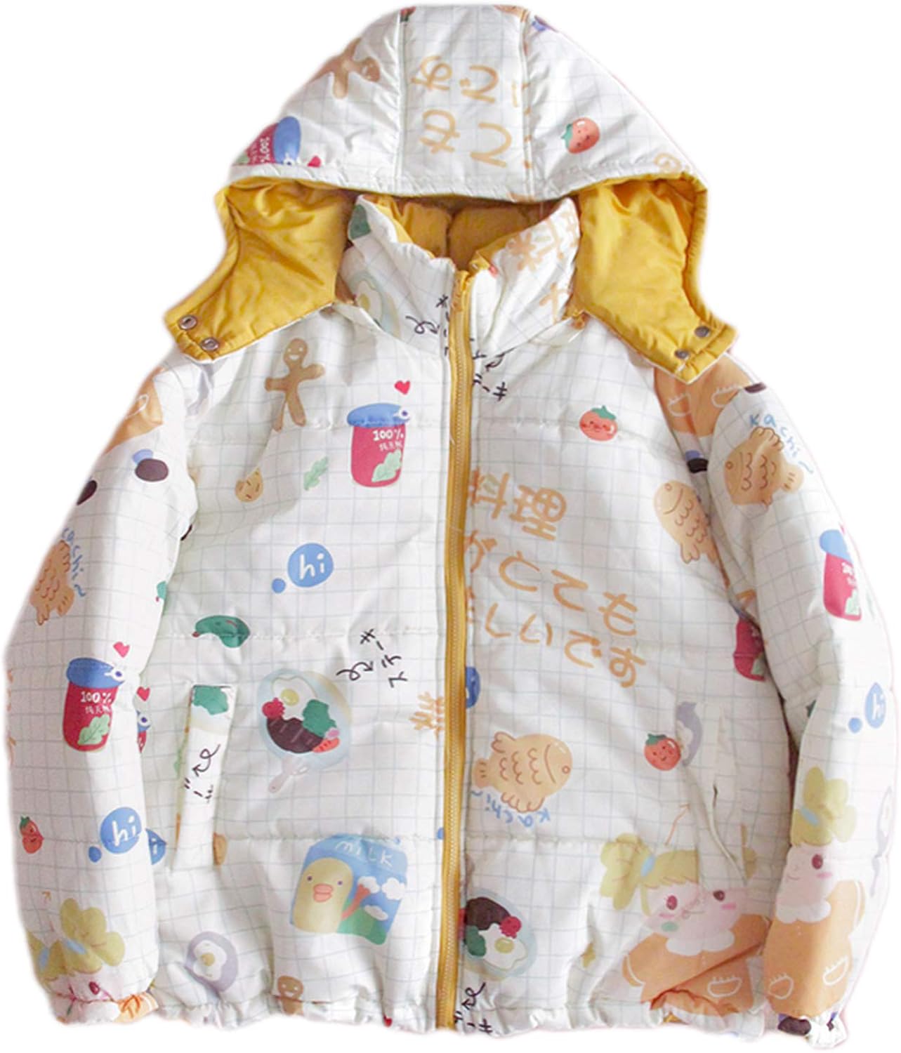 Amazon.com: Plus Size Jacket Cartoon Print Streetwear Harajuku Hooded