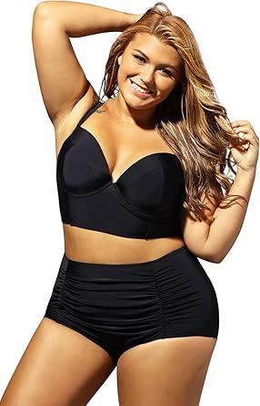 high waisted plus size bikini set