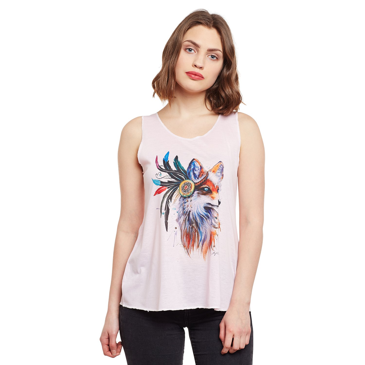 vimal pink,green tank tops for women(pack of 2)