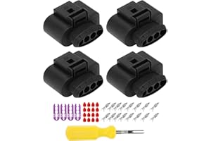 HEROFFIX 1 Set 4 Pins Ignition Coil Connector Plug for Volkswagen Passat 1997-2015 Female Connector Terminal Housing Plug Con