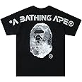 EXXE&OYYO Men's Shirt Camo Casual Tees Graphic Shark Ape Hip Hop Tees (black13,L,Large)