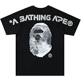 EXXE&amp;OYYO Men's Shirt Camo Casual Tees Graphic Shark Ape Hip Hop Tees (black13,L,Large)