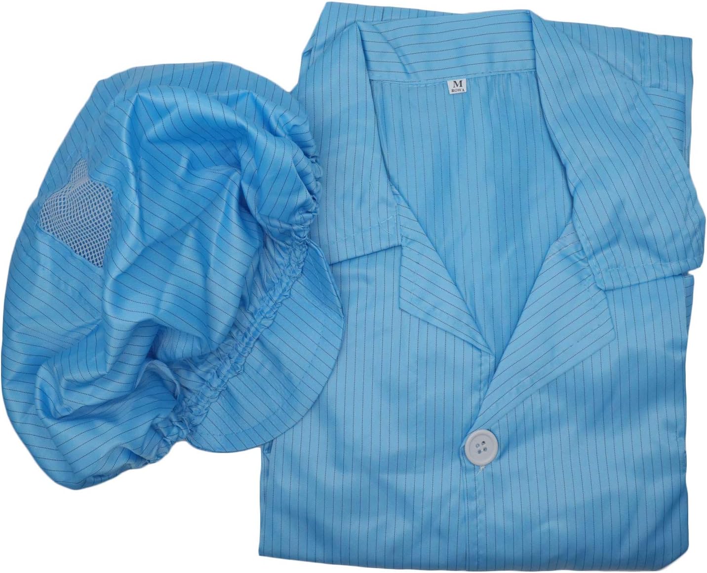 Lt Blue AntiStatic Snap Cuffs Lab Coat XLarge StaticTek Full Sleeve V