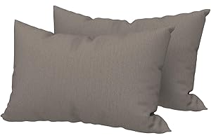 DYTXIII Set of 2 Outdoor Lumbar Pillows 12 x 20 Inch, Rectangle Solid Patio Lumbar Pillows with Inner, Decorative Throw Pillows for Balcony, Porch, Couch and Patio Furniture Use - Dark Grey