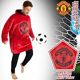 Manchester United Oversized Hoodie Blanket for Men Red Black Crest Print view 5