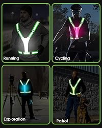 Zacro LED Reflective Vest Running Gear, 5 Lights