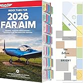 FAR/AIM 2026 Index Tabs for Private Pilot (with No Book), 80 PCS Color-Coded & Laminated Tabs, with Alignment Guide & Bookmark, Tear-Resistant and Waterproof