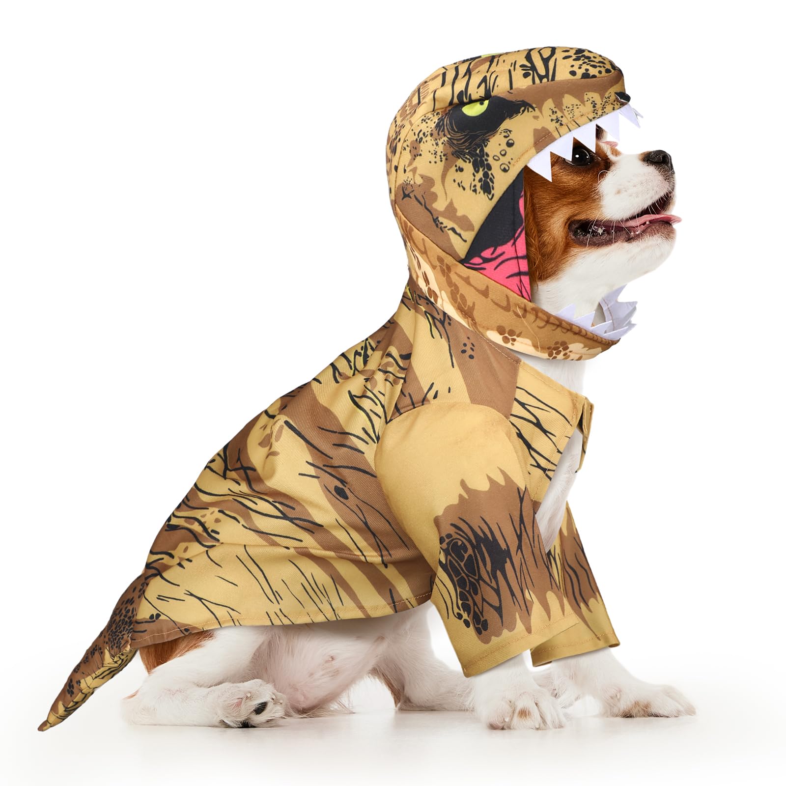 Photo 1 of Huhumy T. Rex Dog Costume Dinosaur Dog Costume Halloween Dino Pet Clothes for Pet Cat Halloween Party Cosplay Events Photo Props, Medium