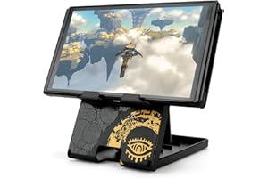 Tscope Cute Switch Stand for Nintendo, for Zleda Tears of The Kingdom Switch 2 / Lite Holder Bracket, Adjustable Foldable Portable Compact Playstand for OLED