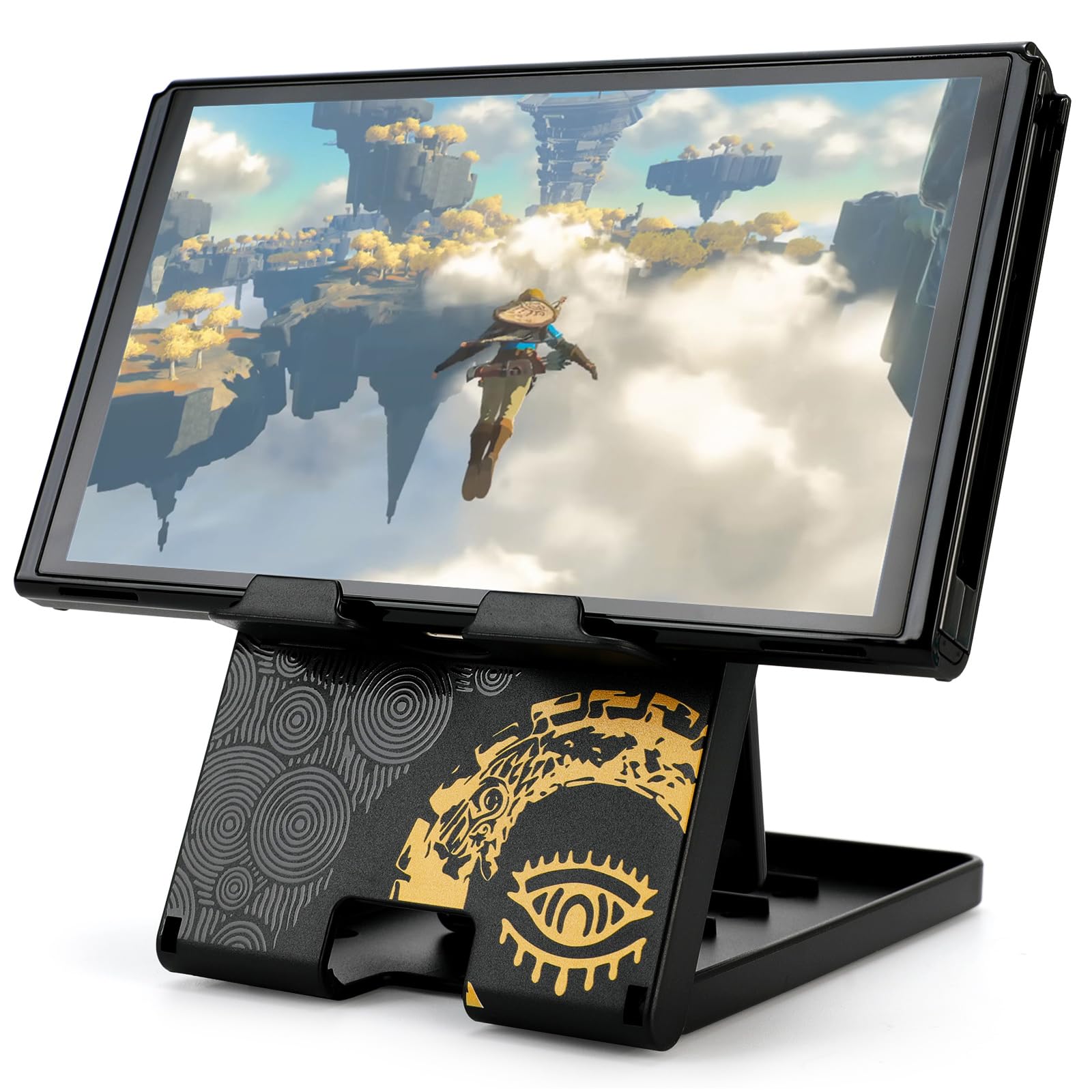 Tscope Cute Switch Stand for Nintendo, for Zleda Tears of The Kingdom Switch 2 / Lite Holder Bracket, Adjustable Foldable Portable Compact Playstand for OLED