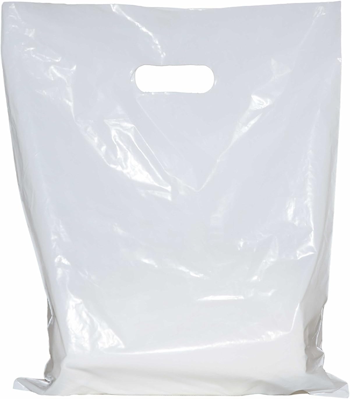 Merchandise Bags 9x12 with Handles: ACME Bag Bros 200 Small Glossy White Merchandise Bags, Retail Shopping Bags with Handles (die-Cut), 9" x 12"