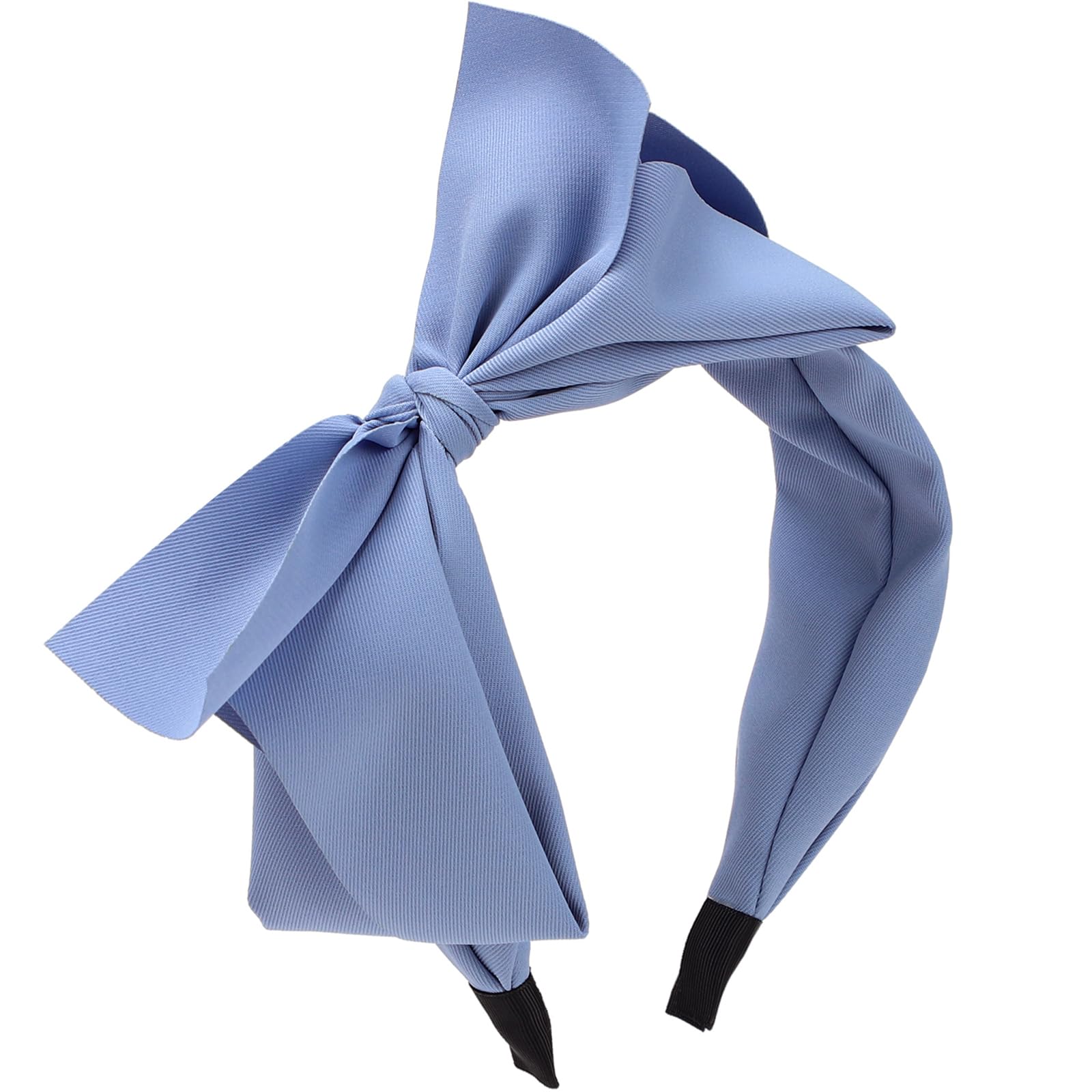 WantGor Big Bowknot Women's Wide Turban Headbands - Knotted Hair Bows (Blue) — image 1