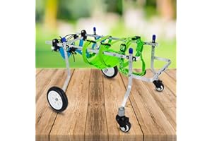 TREGOO Full Support Dog Wheelchair 4 Wheels, Small/Medium Pet Trolley for 11-26 Lbs Dogs, Light Weight Metal Disabled Rehabilitation Assist Cart (Size : Size Xs Widen)